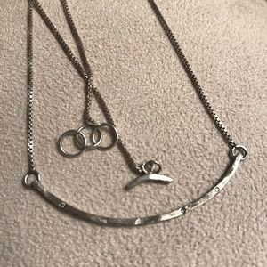 Saundra Messinger Silver & Diamond Curve Necklace